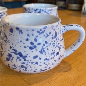 Handmade Blue Speckle Ceramic Mug - Set of 3